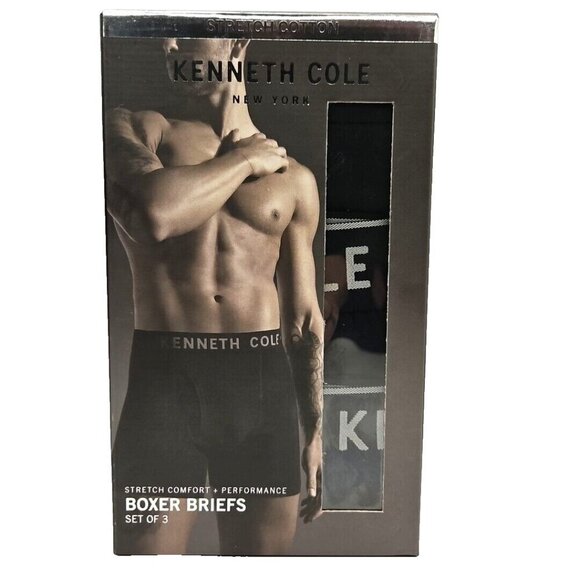 Kenneth Cole Boxer Briefs Size Large Set of Three (3) Stretch Cotton NIB 52W1023 - Picture 1 of 15